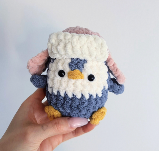 Free Crochet Pattern by Junie - No Sew Penguin with Hat
